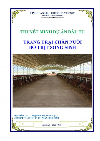 Dự án đầu tư Trang trại chăn nuôi bò thịt xuất khẩu